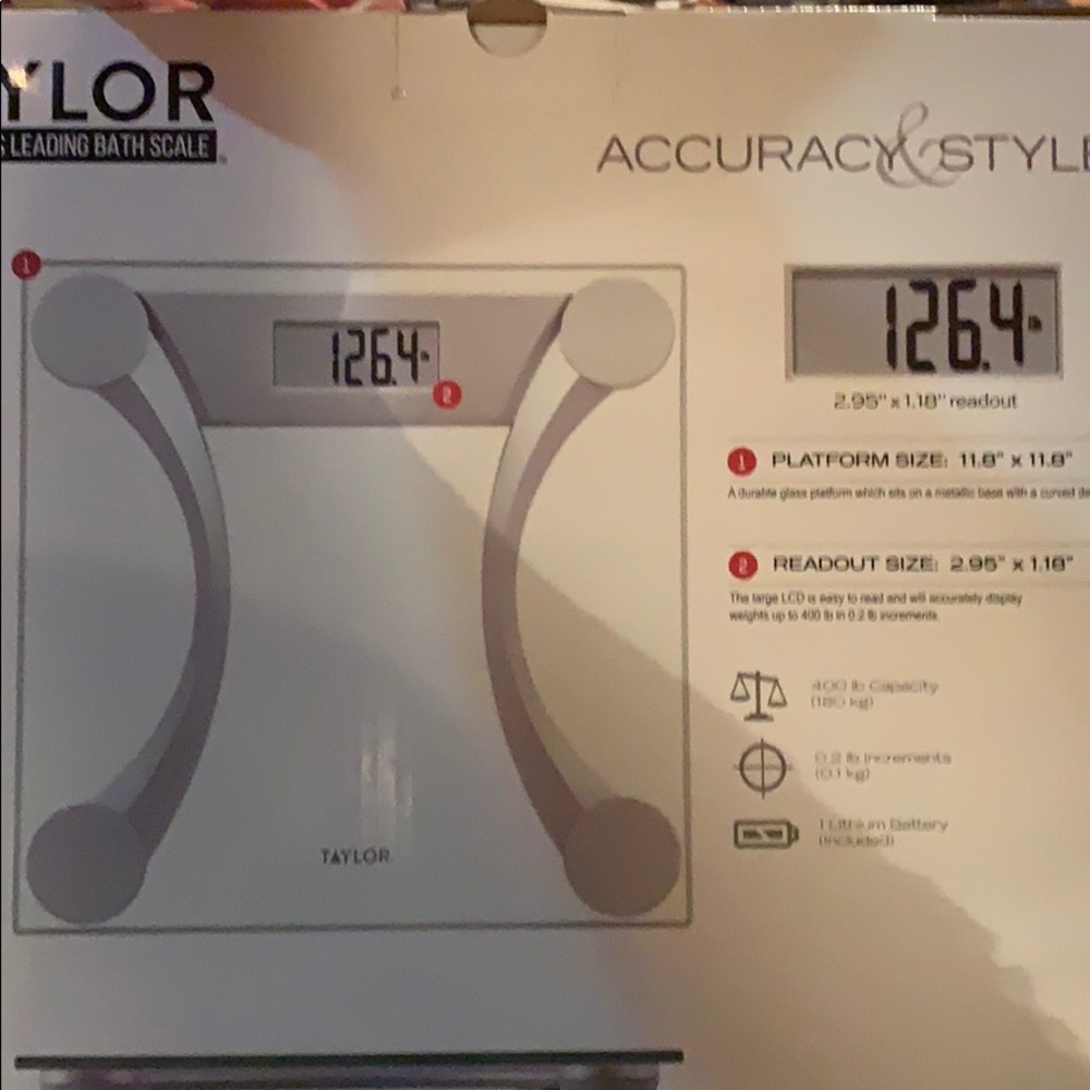 Beautiful contemporary glass digital scale